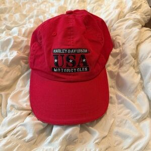 Vintage Harley Davidson Red Baseball Cap Hat Adult Size